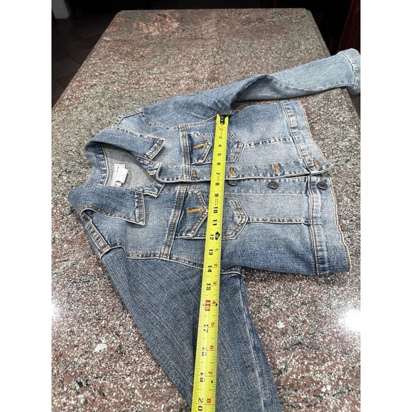 Y2K Denim Jacket Women’s Fitted Stretch Jean Jacket 2000s Vintage M Made in usa - Picture 5 of 8